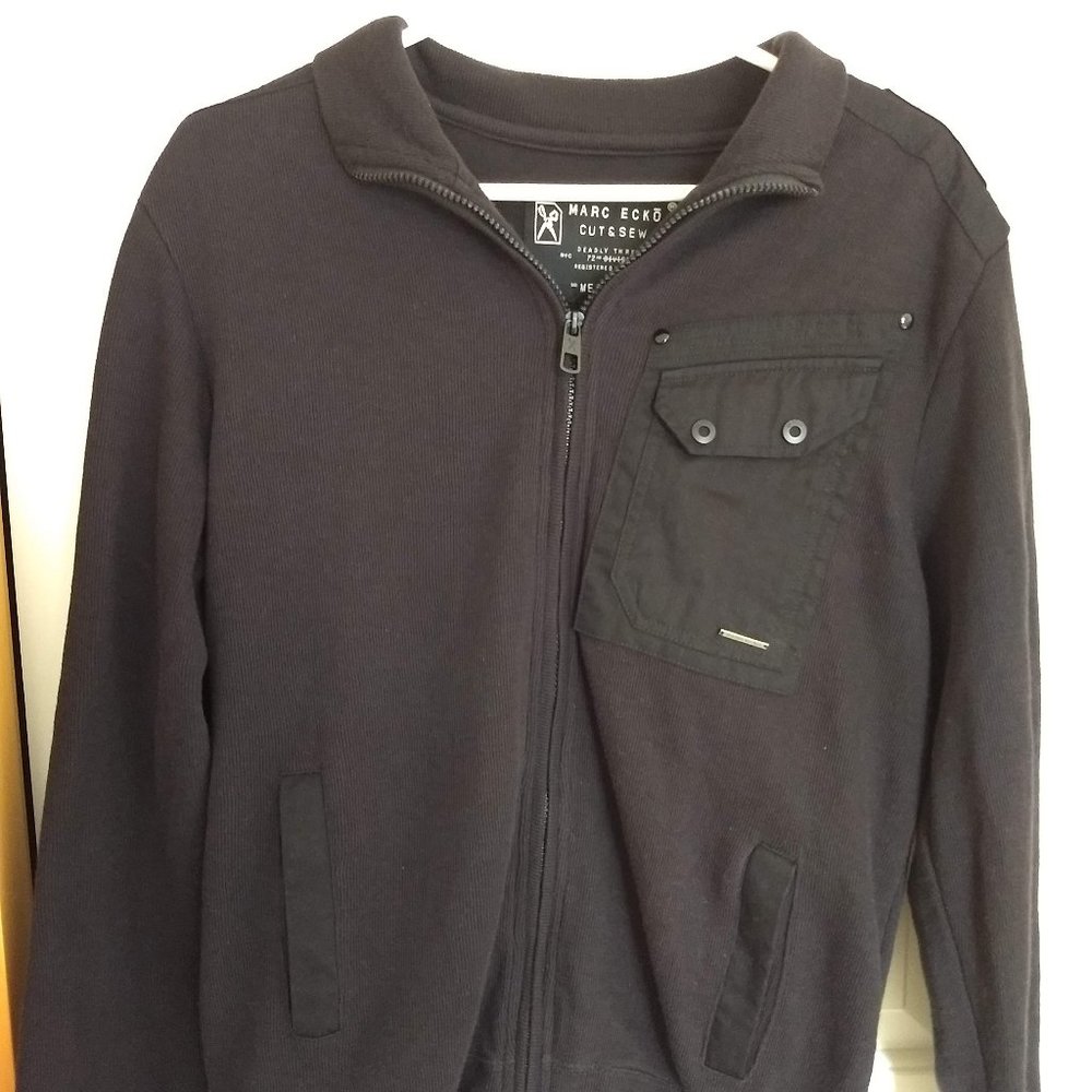 Marc Ecko Black Zip Up Sweater Jacket